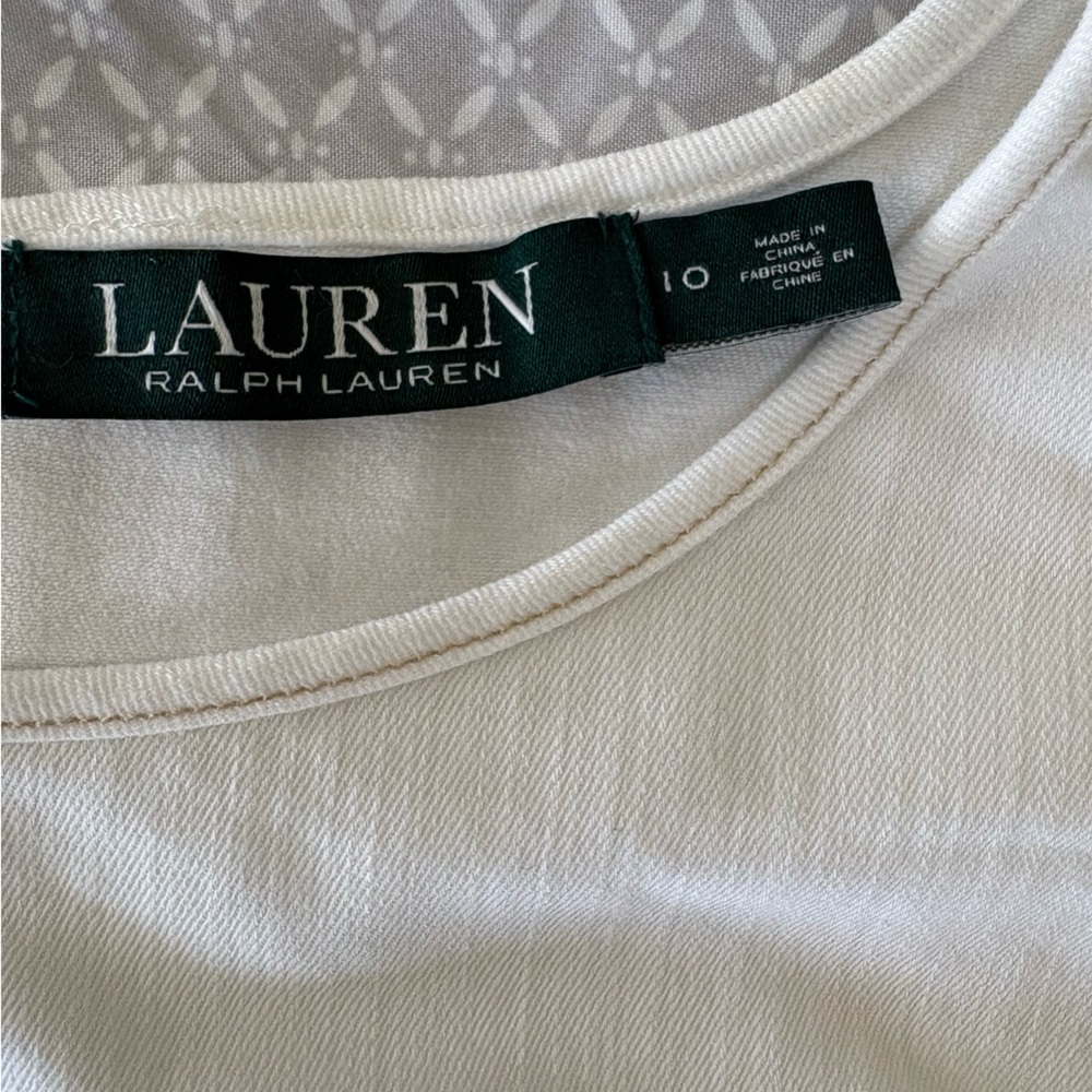 Lauren Ralph Lauren Ivory Sheath Dress Size 10 - Picture 13 of 14